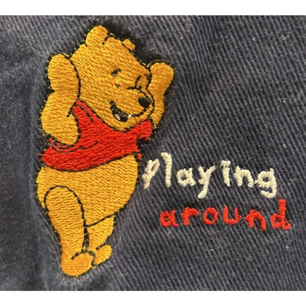 Infant Vtg Winnie The Pooh Tigger Embroidered Denim Short Overalls 18 M *A7